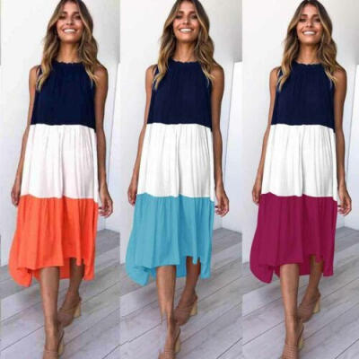 

Women Summer Long Maxi Dress Casual Beach Party Sundress Boho Loose Plus Size AU