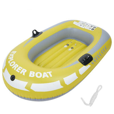 

Greensen Yellow PVC Inflatable One Person Rowing Air Boat Fishing Drifting Diving Tool