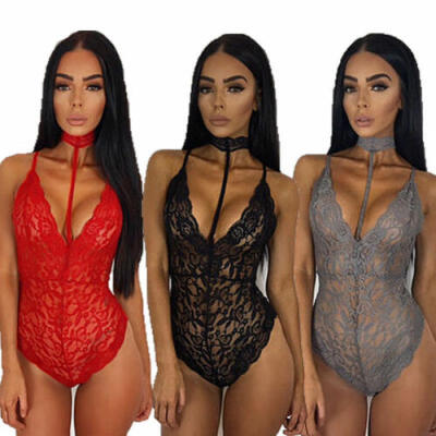 

Womens Lingerie Lace Turtleneck Babydoll Underwear Nightwear Sleepwear Bodysuit