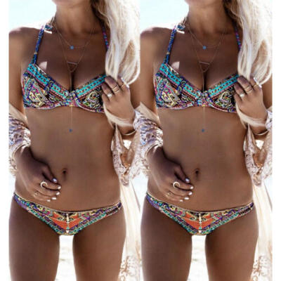 

Women Push-up Padded Bra Bandage Bikini Set Swimsuit Triangle Swimwear Bathing