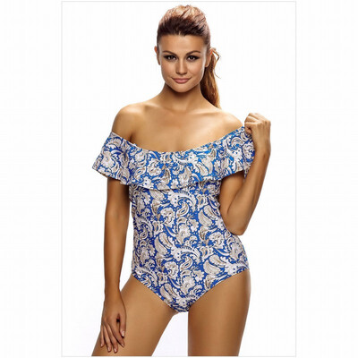

Swimsuit sexy cute printed half arc collar bikini one-piece swimsuit
