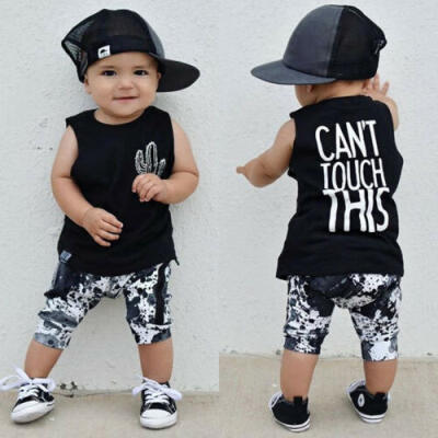 

2PCS Toddler Newborn Baby Boy Vest TopsShorts Pants Summer Clothes Tracksuit UK