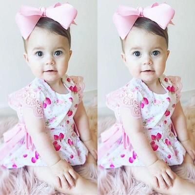 

Adorable Baby Girls Strawberry Romper Bodysuit Jumpsuit Outfits Clothes Sunsuit