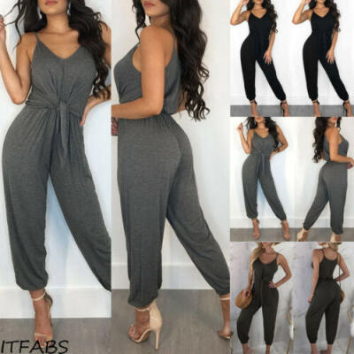 

Womens Summer Sleeveless Jumpsuit Jumpsuit Casual Loose Jumpsuit Sling Jumpsuit