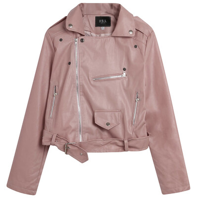 

Toponeto Women Fashion Motorcycle Jacket Long Sleeve Zipper Ladies Jacket Coat