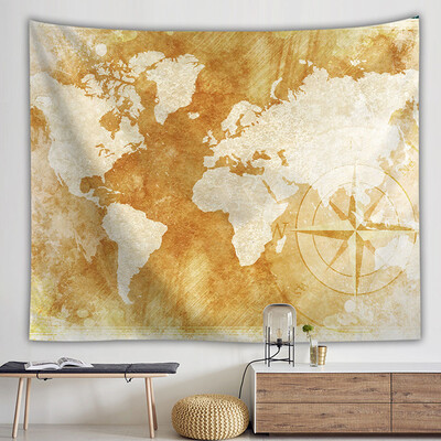 

Toponeto Vintage World Map Wall Tapestries Hanging Hippie Tapestry Bedspread Yoga Mat New