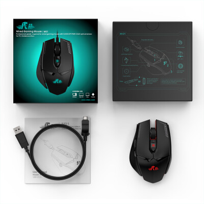 

Rii Wired Gaming Mouse 12000DPI 7 Breathing Lights Adjustable DPI 7 Programmable Buttons Ergonomic Mice Support Win1087 for Game