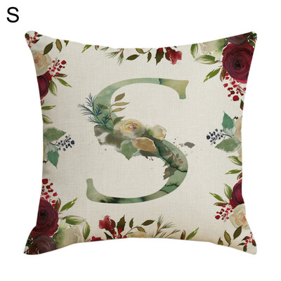 

Letter Alphabet Flower Pillow Case Cushion Cover Sofa Bed Car Cafe Office Decor