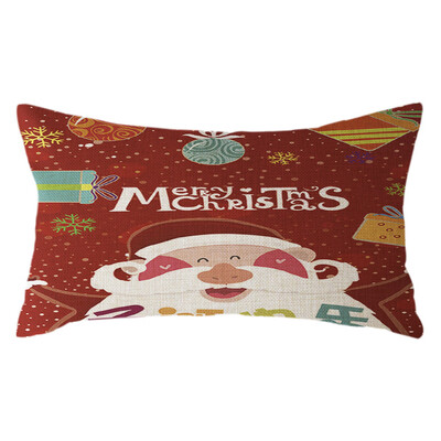 

〖Follure〗Christmas Santa Claus Pillow Case Linen 30x50cm Throw Cushion Cover Home Decor