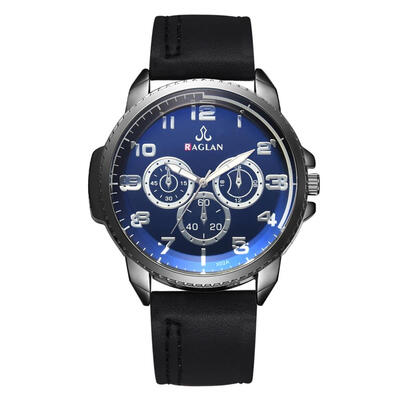 

Shock Resistant Men Quartz Watch Business PU Watchband Casual Wristwatch