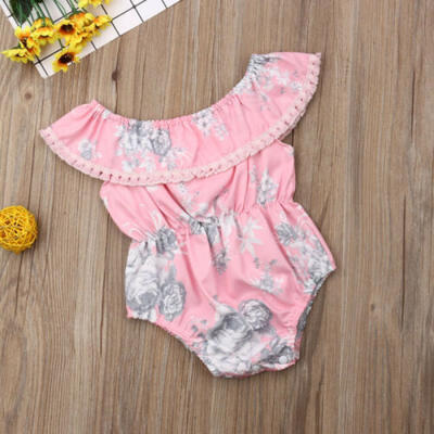 

UK Fashion Toddler Baby Girl Off Shoulder Clothes Romper Bodysuit Sunsuit Outfit