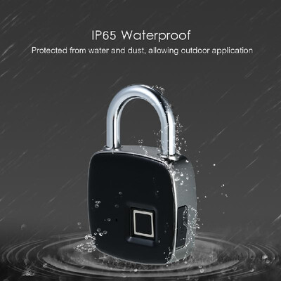 

USB Rechargeable Smart Keyless Fingerprint Lock IP65 Waterproof Anti-Theft Security Padlock Door Luggage Case Lock