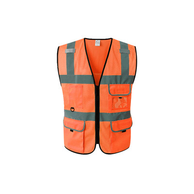 

High Visibility Reflective Safety Vest Reflective Vest Multi Pockets Workwear Safety Waistcoat