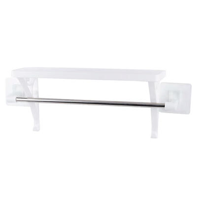 

Greensen Bathroom Shelf with Stainless Steel Towel Bar Wall Mounted Shower Storage Rack Towel Bar Towel Rack