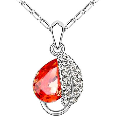 

Fashion Korea Acacia Leaf Crystal Jewelry Bridal Wedding Retro Necklace Gift