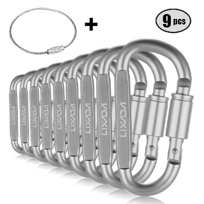 

Lixada Aluminum Alloy D-ring Locking Carabiner Screw Lock Hanging Hook Buckle Keychain for Outdoor Camping Hiking