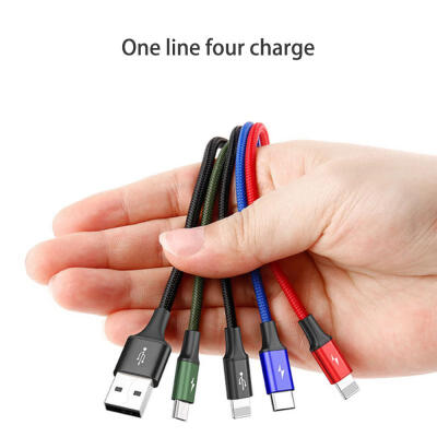 

Baseus 12m 4-in-1 35A Fast Charging Cord Universal Type-CMicro USBLightning Charging Cable-Micro