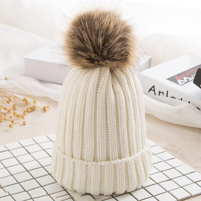 

Korean version Winter Thickening Knit hat Imitation mink hair Hat Hairball Keep warm Hedging cap