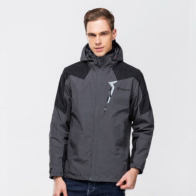 

Pathfinder TOREAD Jacket three-in-one outdoor men&women couple fleece two-piece waterproof warm jacket winter clothing KAWG91103 charcoal black male XL
