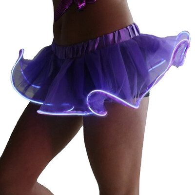 

Roseonmyhand Women Fashion Party LED Mini Bubble Skirt Without Battery Gauze Fluffy Skirt