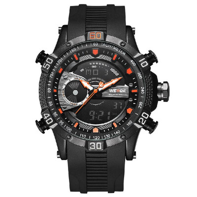

WEIDE WH6902 Dual Display Two Movement Quartz Digital Men Watch 3ATM Waterproof LCD Backlight Sport Alarm Calendar Week Auto Date