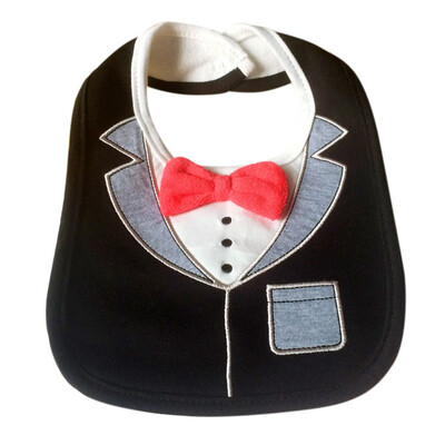 

Baby Boy Girl Bibs Toddler Infant Tuxedo Costume Bibs Saliva Towel Feeding Waterproof Burp Cloths