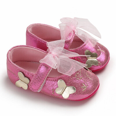 

Baby Girl Shoes Breathable Butterfly Pattern Anti-Slip Toddler Shoes Casual Sneakers Toddler Soft Soled First Walkers