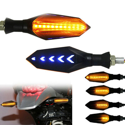 

1 Pair Motorcycle LED Turn Signal Lamp Sequential Flowing Indicator Lights Amber