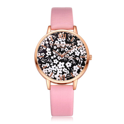

New Fashion Watches Women Thin Large Flower Dial Ladies Casual Dress Gift Quartz Wristwatch Simple Clock Unique Reloj Mujer