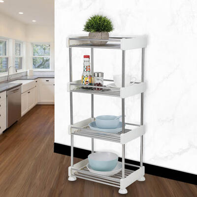 

Greensen Simple Large Four-Layer Stainless Steel Can Be Rotated Rack Kitchen Bathroom Storage Rack