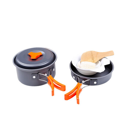 

Portable Camping Cookware Lightweight Folding Cookset Durable Pot Kit for Outside Hiking Travelling