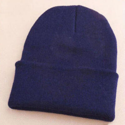 

Fashion Men\s Women Solid Color Beanie Knitted Hip-Hop Winter Warm Dance Hat