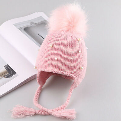 

HOT Baby Toddler Kids Girl Infant Warm Pearl Crochet Knit Hat Beanie Cap 1-3Y