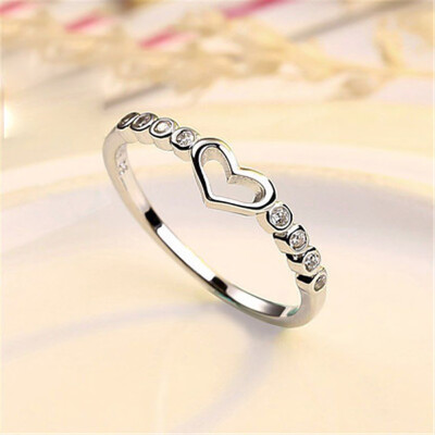 

Blue Sapphire Love Ring Gemstone Heart Ring Women Fashion Rings