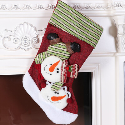 

〖Follure〗Christmas gifts Candy Beads Christmas Santa Claus Snowman Socks Decorations GN