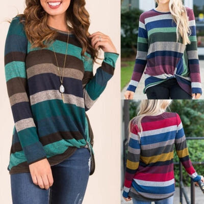 

Sell Well Fashion Women´s Long Sleeve Pullover Hoodie Casual Stripe T-Shirt Sweatshirt Tops Blouse
