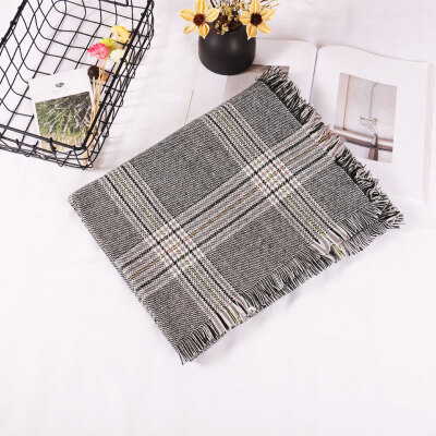 

Yang Mi with the fall&winter new imitation cashmere plaid scarf female Korean version of the air conditioning room shawl warm thick scarf