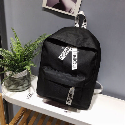 

2018 New Style Fashion Girl Boy Canvas Leather Travel Backpack Letter Zipper Rucksack Laptop School Bag