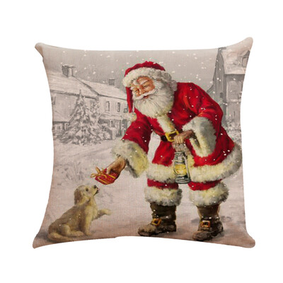 

〖Follure〗18 Xmas Cotton Pillow Case Linen Cushion Cover Merry Christmas Home Decoration