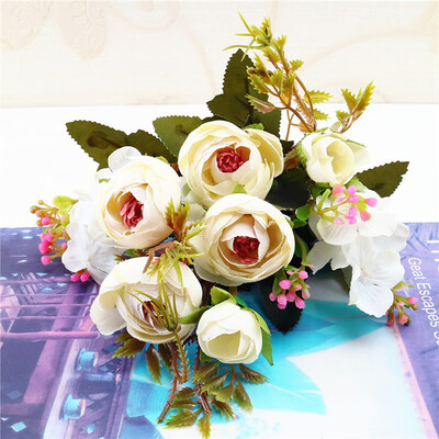 

〖Follure〗1 Bouquet Vintage Artificial Peony Silk Flowers Bouquet for Decoration