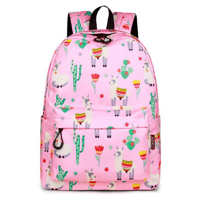 

Cartoon Alpaca Printed Backpack Women Girl Travel Backpack Rucksack Student Teenager Schoolbag Book Bag