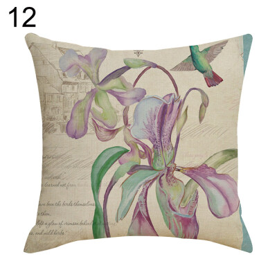 

Flower Letter Tower Linen Pillow Case Cushion Cover Sofa Bed Car Cafe Decor