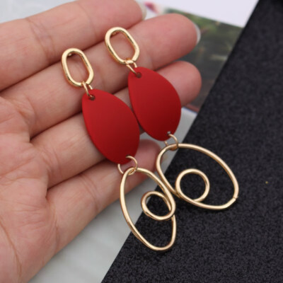 

EK736 Korean Fashion Metal Waterdrop Pendant Earrings for Women Geometric Romantic Wedding Jewelry Long Pendientes Girl Gift