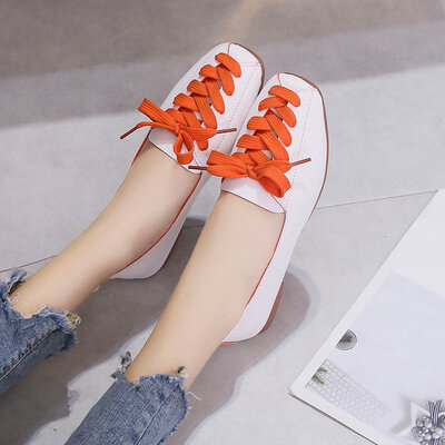 

Soft bottom soft leather shoes womens lace-up autumn comfortable Joker flat bottom autumn Doug womens shoes small leather shoes