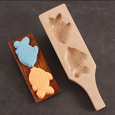 

Toponeto Flower Shapes Handmade Environmental Wooden Mooncake Mold for Ice Making