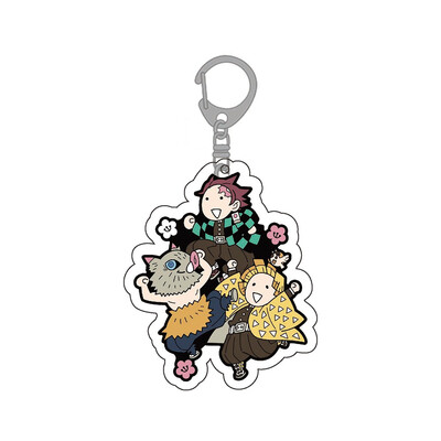

Fat Bear 1Pcs Demon Slayer Acrylic Cartoon Figure Car Key Chains Holder Keyrings Graduation Christmas Gift