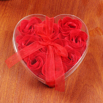 

〖Follure〗9Pcs Heart Scented Bath Body Petal Rose Flower Soap Wedding Decoration Gift Best