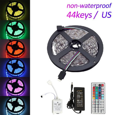 

DC 12V 5M RGB LEDs Strip Light Set with IR Remote Flexible Cuttable Self-adhesive LEDs Strips IP65 Water Resistance for Home Party
