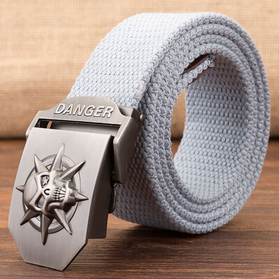

Trend new Automatic Buckle Unisex belt Stripe Canvas Weaving Multifunction Men belt casual youth student belt