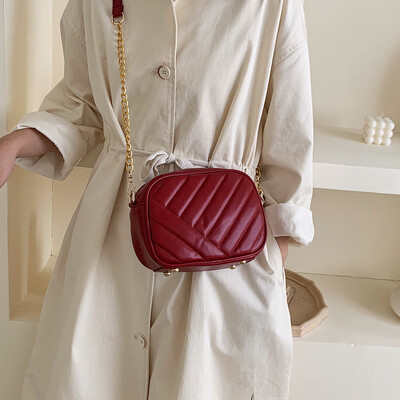 

Foreign style texture bag female 2019 new wave Korean version of fashion wild high-end chain single shoulder slung small square bag